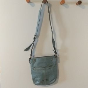 Blue Cross-Body Handbag/Purse Zippered Top